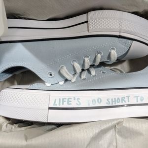 Size 7 Light Blue Converse Platform Sneakers